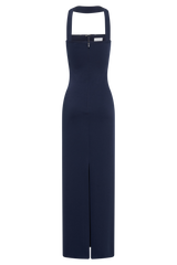 Velma Halter Collar Maxi Dress - Dark Navy