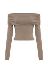 Lucinda Recycled Nylon Off Shoulder Top - Coco
