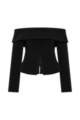 Celene Off Shoulder Jacket - Black