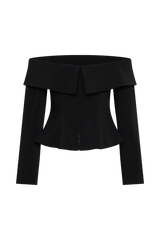 Celene Off Shoulder Jacket - Black