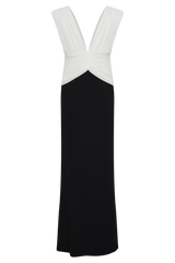 Monique Contrast Maxi Dress - Black