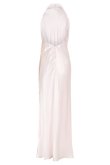 Esther Iridescent Satin Cowl Maxi Dress - Pale Pink
