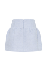 Cyrus Gathered Boucle Mini Skirt - Sky Blue