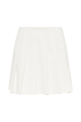 Julianna Cotton Pleated Mini Skirt - White