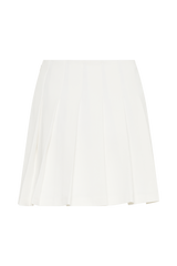 Julianna Cotton Pleated Mini Skirt - White