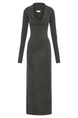 Alessandra Reversible Knit Maxi Dress - Charcoal Marle
