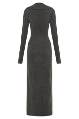 Alessandra Reversible Knit Maxi Dress - Charcoal Marle