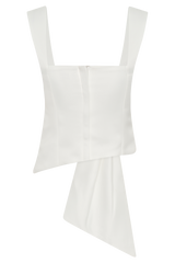 Bryony Satin Structured Sleeveless Top - White