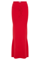 Polly Knit Maxi Skirt - Red