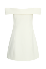 Noelle Off Shoulder Suiting Mini Dress - Ivory