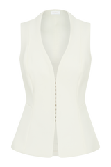 Melinda Structured Vest Top - Ivory