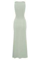Beck Plunge Maxi Dress With Floral Hardware - Basil