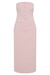 Sussan Strapless Midi Dress - Powder Pink