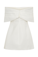 Gloria Mini Off Shoulder Drape Dress - White
