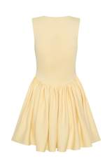 Sharon Scuba Jersey Mini Dress - Pastel Lemon