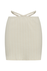 Celine A-Line Extreme Rib Mini Skirt - Ivory