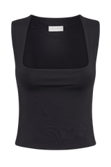 Linley Recycled Nylon Long Line Top - Black