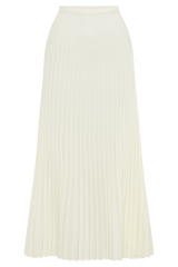 Twyla Pleated Suiting Maxi Skirt - Ivory