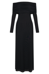 Josie Off Shoulder Mesh Maxi Dress - Black