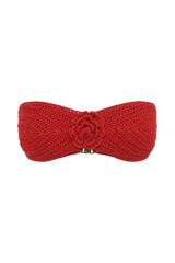 Noreen Rose Crochet Bikini Top - Red