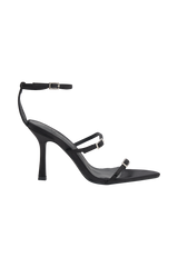 Yara Triple Strap Heel - Black