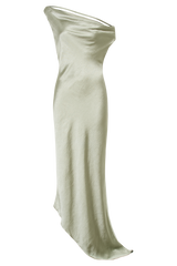 Yvette Slip Maxi Dress With Asymmetrical Hem - Sage