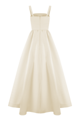 Carla Ruched Gown - Cream Ivory