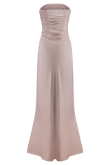 Cedar Strapless Satin Maxi Dress - Soft Pink