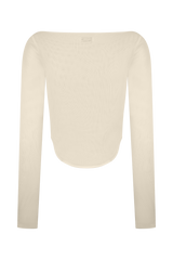Colette Boat Neck Mesh Top - Ivory