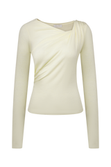 Culver Draped Twist Knit Top - Cream