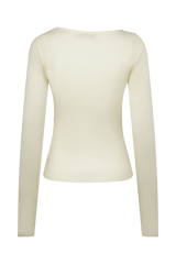 Culver Draped Twist Knit Top - Cream