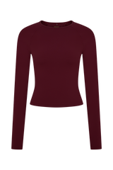 Eliana Long Sleeve Active Top - Burgundy