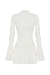 Adena Pointelle Knit Mini Dress - Ivory
