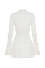 Adena Pointelle Knit Mini Dress - Ivory