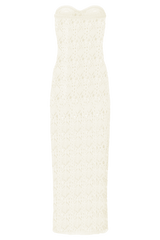 Aeline Strapless Crochet Knit Top - Ivory
