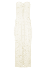 Aeline Strapless Crochet Knit Top - Ivory