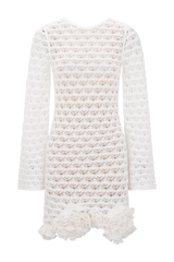 Aileen Ruffle Crochet Mini Dress - Ivory