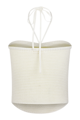 Aletta Knit Pearl Halter Top - Ivory