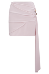 Alicent Slinky Beaded Mini Skirt - Pale Pink