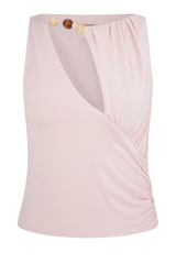 Alicent Slinky Beaded Top - Pale Pink