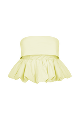 Amirah Strapless Bubble Crop Top - Lemon