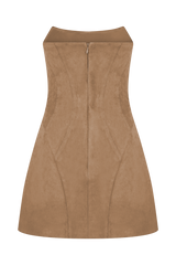 Andy Faux Suede Mini Dress - Camel