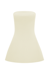 Anette Bandage Knit Strapless Top - Ivory