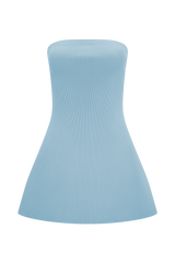 Anette Bandage Knit Strapless Top - Sky Blue