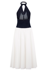 Ashwin Denim Cotton Midi Dress - Indigo Blue