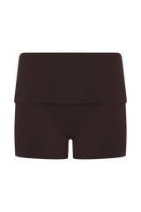 Birdie Fold Over Shorts - Chocolate