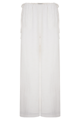 Callum Drawstring Straight Leg Pants - White