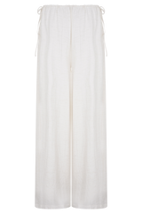 Callum Drawstring Straight Leg Pants - White