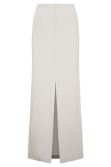 Casey Linen Embroidered Maxi Skirt - Natural