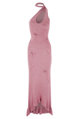Celestino Floral Metallic Knit Maxi Dress - Pink